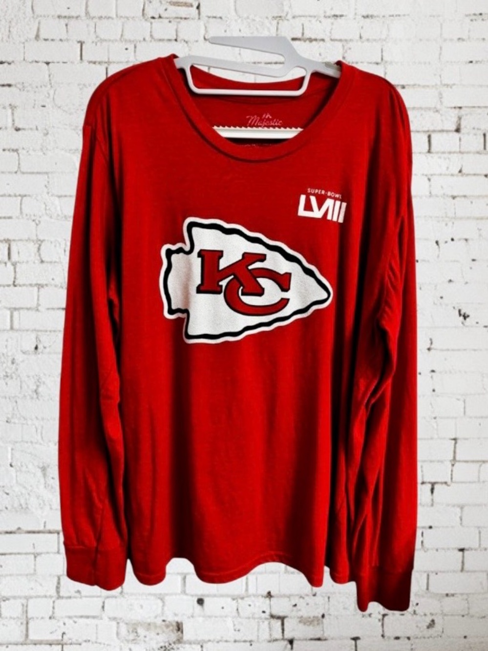 Majestic Threads Kansas City Chiefs Super Bowl LVII Mahomes Long Sleeve Shirt XL